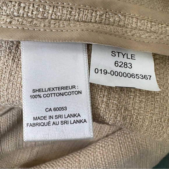 Jones New York 100% Cotton Tan Open Front Blazer Size 14 - Picture 10 of 11